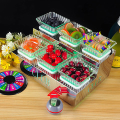Special Bar KTV LED Lighting Fruit Plate Stand Creative Four-Grid Snack Plate Snack Stainless Steel Rack