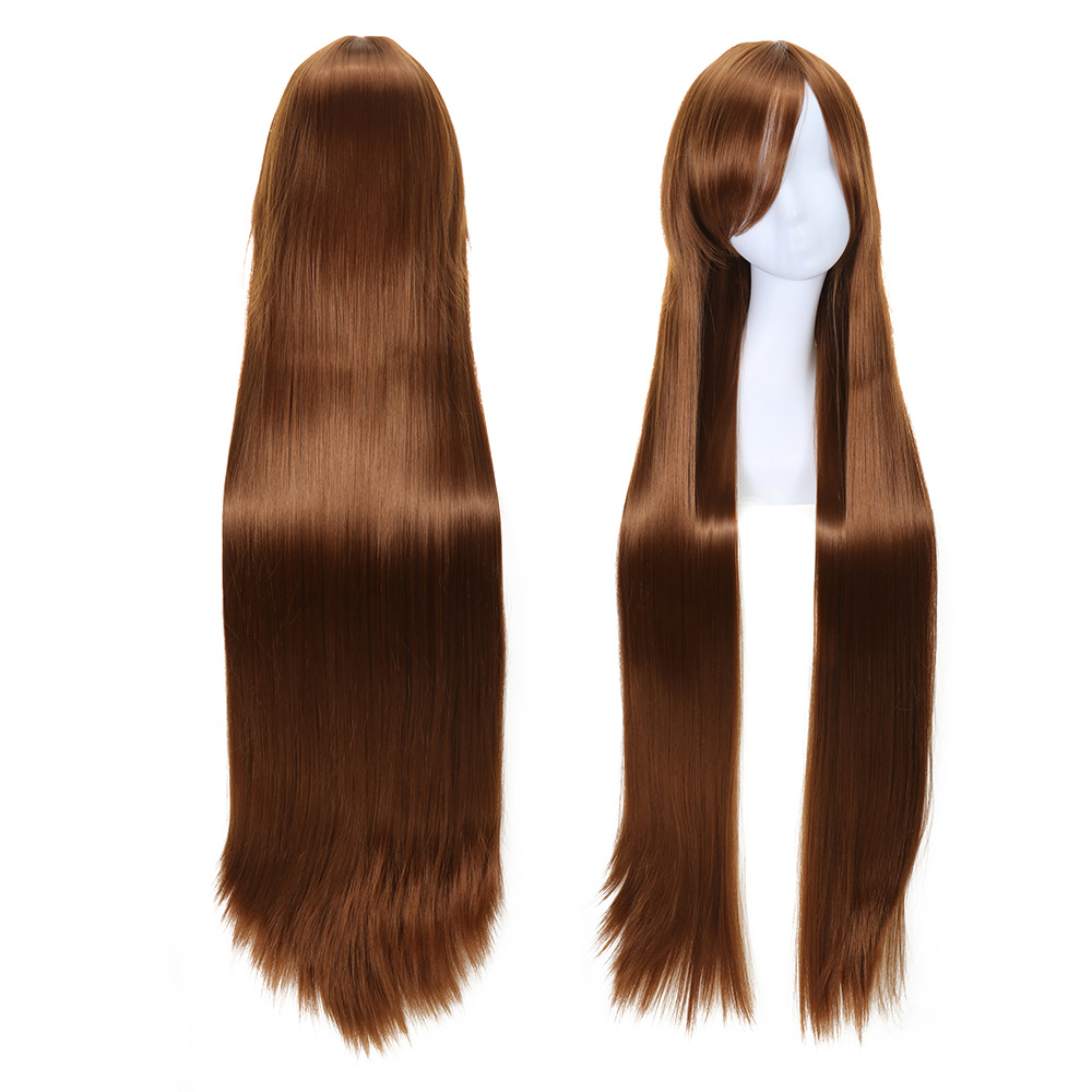 80 cabello liso marrón oscuro