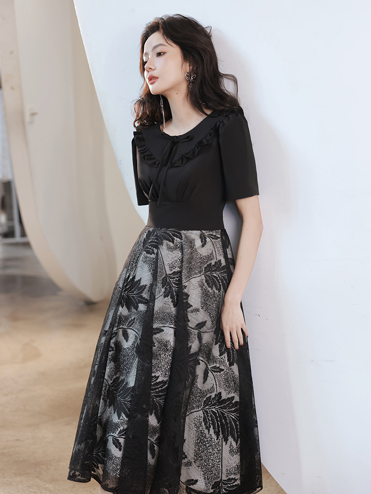 Black elite evening dress