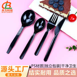 独立包装一次性勺塑料刀叉勺一次性轻食甜品西餐饭勺外卖加厚汤勺