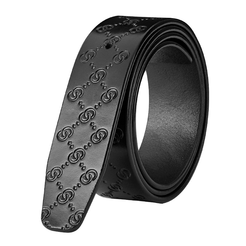 Cinturón de cuero genuino de los hombres patrón de cocodrilo cinturón sin cabeza antiguo sin plomo tira de cinturón de hebilla lisa