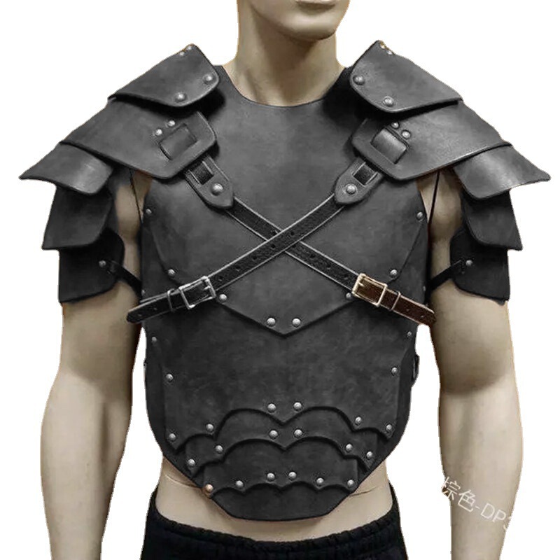 Cross-border Viking Europe and America Medieval Renaissance Shoulder Armor Leather Chest Halloween cosplay Costume Props