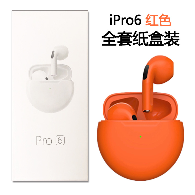 Nuevo transfronterizo real auricular Bluetooth inalámbrico Pro6 macaron TWS deportes estéreo táctil entrega transfronteriza