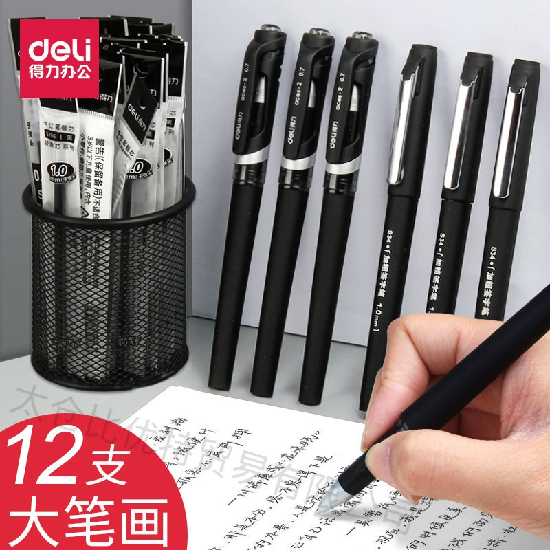 Rollerball pen, black coloured pencils, 1.0mm