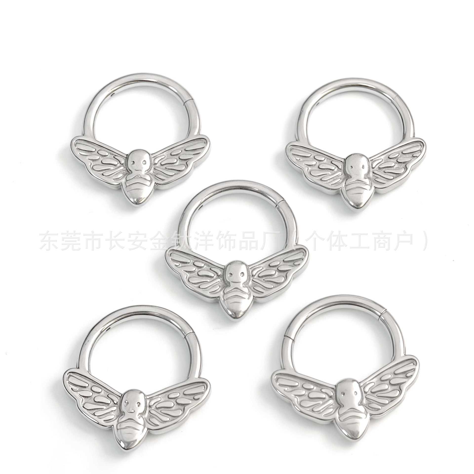 F136 Titanium Butterfly Closed Ring Pinless Hoop Earrings Lip Ring Nose Ring Seamless Ring G23 Titanium Alloy Piercing Jewelry detail image 9
