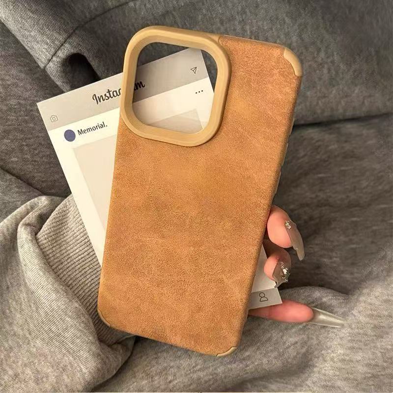 Escalera piel de cordero para iPhone 16pro funda para teléfono móvil Apple 15 color sólido 14pro13promax nuevo 12