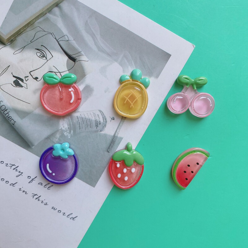 Resin accessories wholesale diy accessories shoe buckle handmade material water cup paste cream glue patch headdress stroke fruit