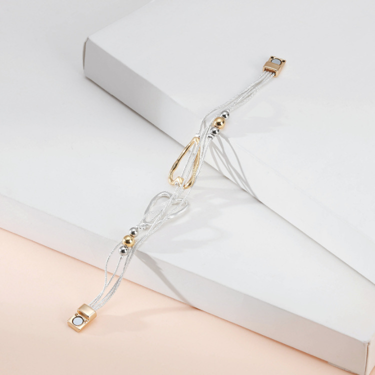 Personalized Double Color Matching Geometric Hollow Multilayer Bracelet Nihaojewelry