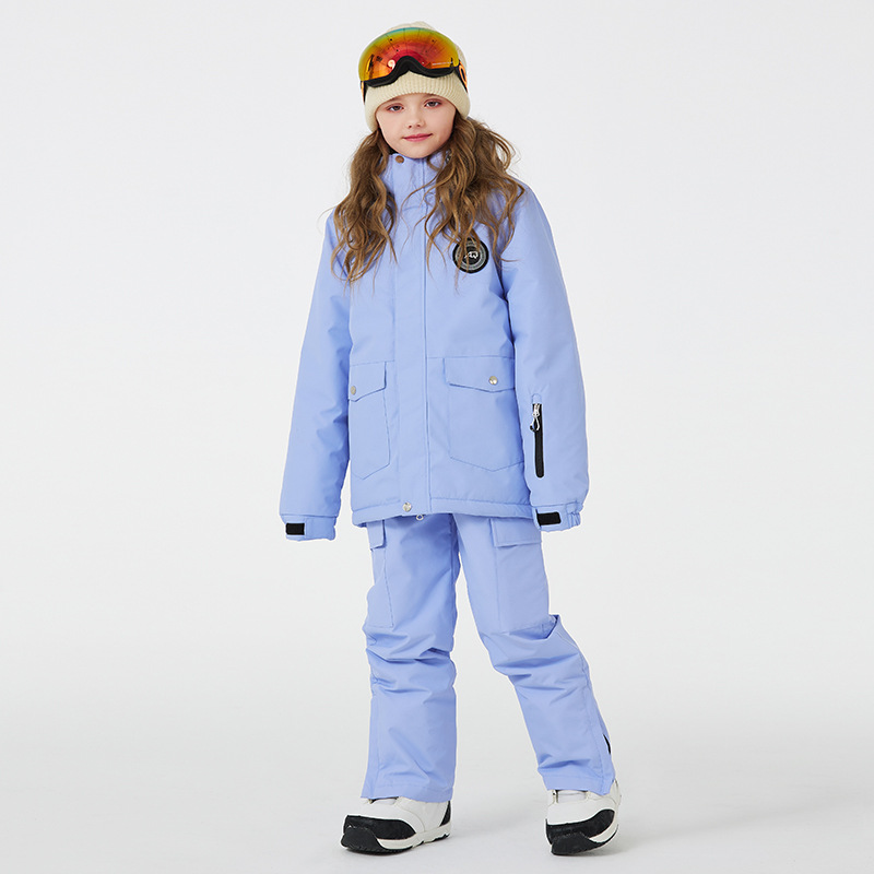 Nuevos niños traje de esquí niños y niñas invierno al aire libre impermeable caliente engrosada ropa de esquí para niños