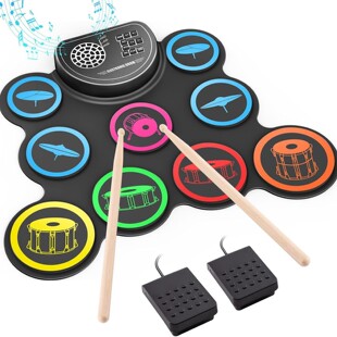 �־���Electronic Drum Set, 9-Drum Practice Pad Roll-up Drum
