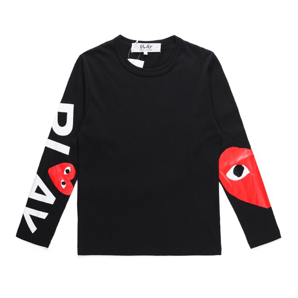 川久play2023年春の赤い愛のアルファベットのロゴのプリントの長袖のtシャツの男女は同じです。