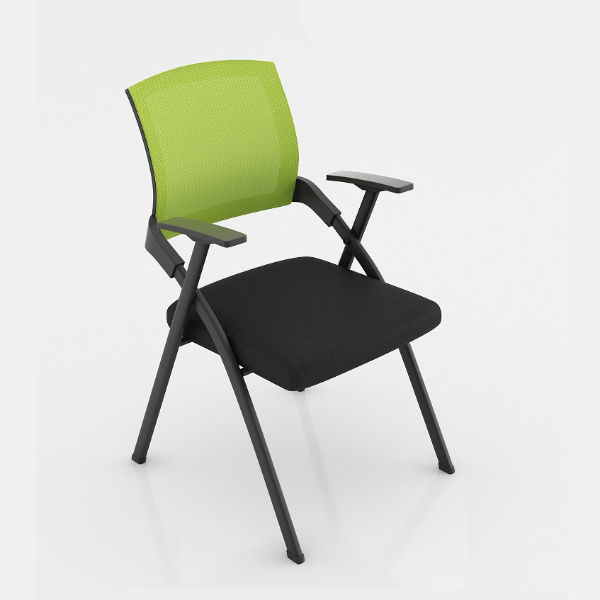 Silla de entrenamiento transpirable de malla silla plegable de sala de conferencias con mesa de tablero de escritura Mesa de aprendizaje de mesa y silla Silla de entrenamiento de oficina integrada image 4