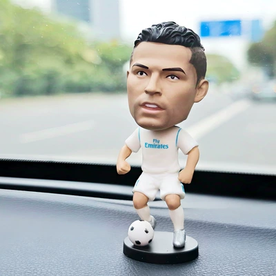 Haaland Spring-Loaded Bobblehead Dolls, Car ornaments - -spring-white-cristiano-ronaldo