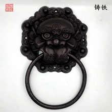 中式仿古黄铜铁门环拉手铸铁兽头狮头虎头大门拉手木门庭院把手