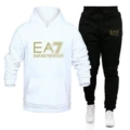 White + black pants + gold label