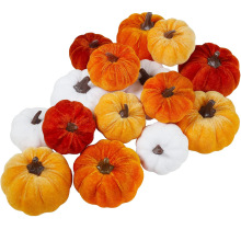 跨境专供仿真绒布南瓜装饰万圣节感恩节彩色包布南瓜套餐节庆装饰