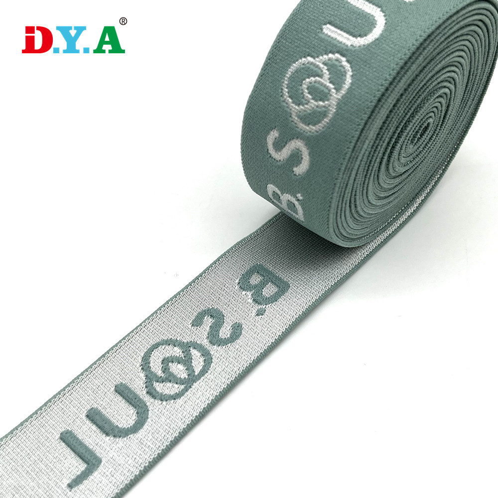 厂家定 制2.5CM锦纶光丝提花松紧带 光丝松紧带 高档内裤松紧带