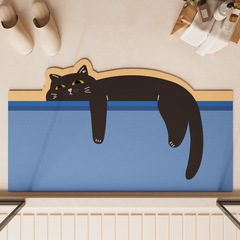 卡通可愛動物硅藻泥地墊衛生間門口吸水速干腳墊家用浴室防滑墊