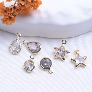 ��ɫ14K������ʯ��߅ˮ������ǎ����쉋 DIY�ֹ���朶�����