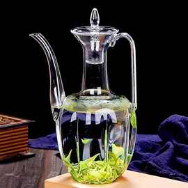 新中式玻璃执壶仿宋贵妃壶泡茶器茶壶宋代复古高硼硅耐高温茶壶
