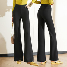 专柜品质女装长裤高级感时尚百搭显高喇叭裤松紧高腰减龄微喇裤子