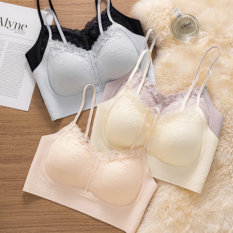 Romantic Lace Sexy Camisole Lingerie for Women, Side Breast Support, Soft Support, Wireless, High Aesthetic Value, Versatile, Thin Style Bra Romantic Lace Sexy Camisole Lingerie for Women, Side Breast Support, Soft Support, Wireless, High Aesthetic Value, Versatile, Thin Style Bra