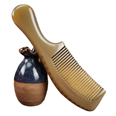 闽宝白水牛角梳面部刮痧板眼部拨筋牛角梳礼盒七夕节礼物梳子套装