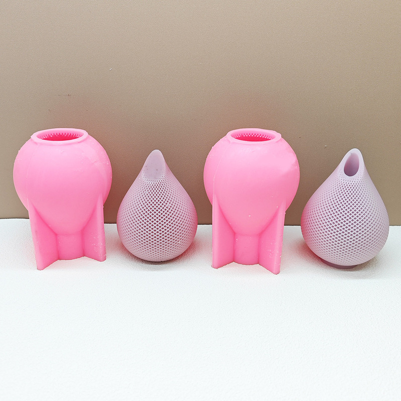 水滴菱紋花瓶ろうそくシリカゲル金型diyセメント石膏樹脂生け花芸術装飾金型|undefined