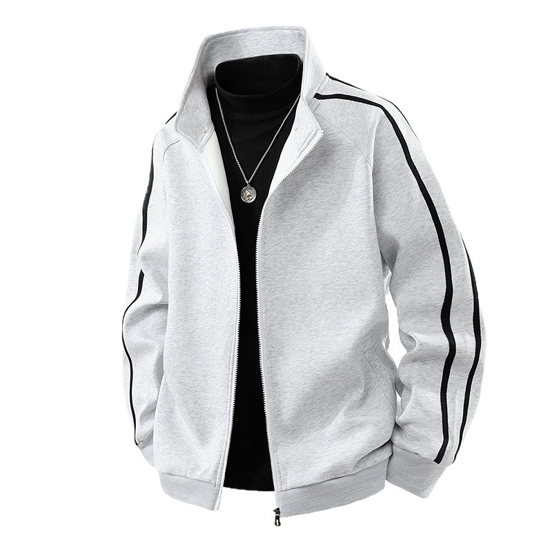 Cardigan de moda transfronterizo chaqueta de color americano chaqueta de rayas de otoño hombre chaqueta de béisbol grande suelta image 6