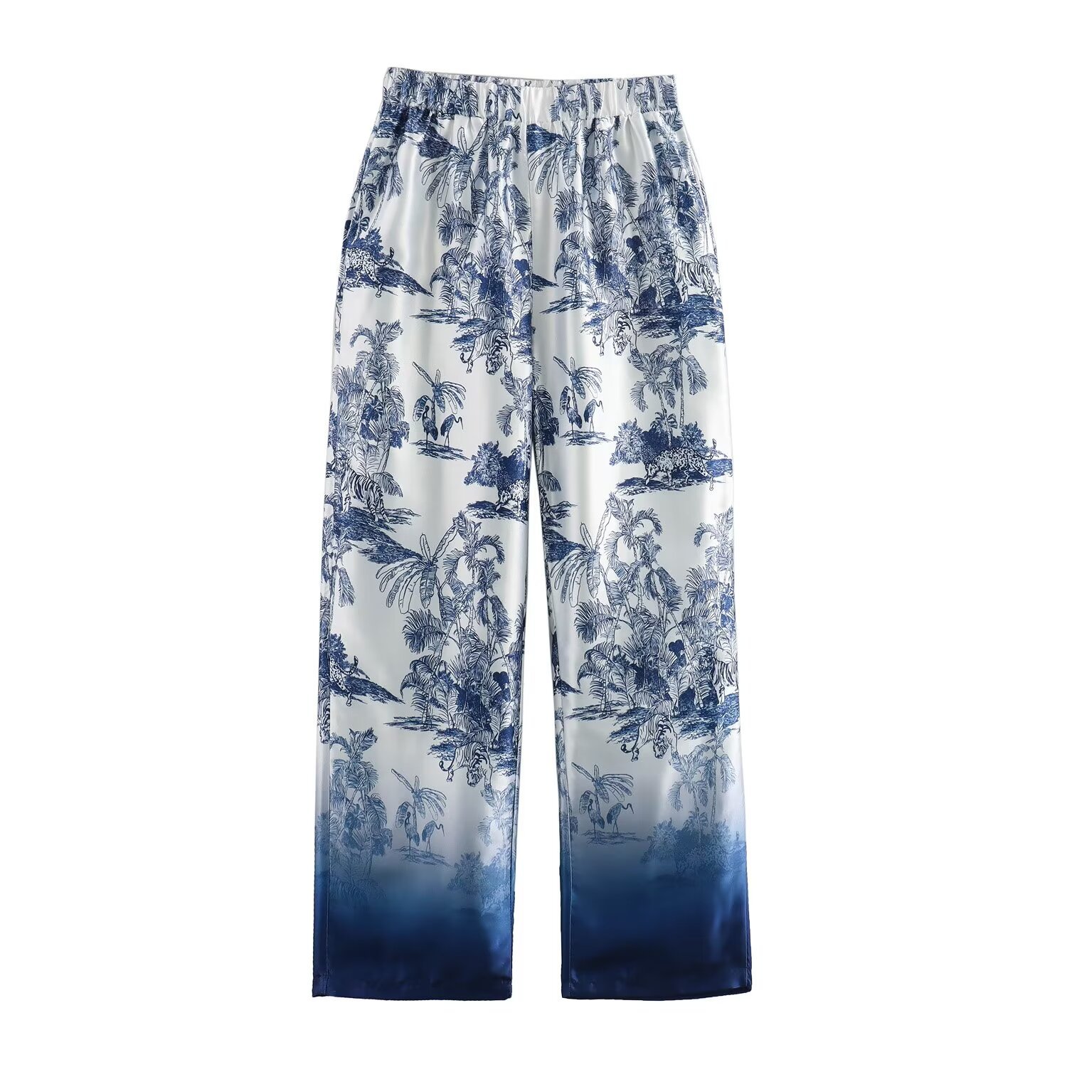 Women's 2024 Summer New Tree Shirt Printed Casual Pants Set_voghion.com
