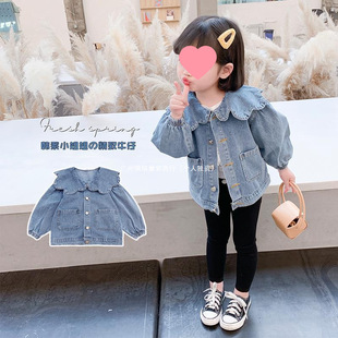 Girls' Spring Denim Coat 2024 New Spring and Autumn Western Style Girls Children's Baby Internet Popular Fashionable Clothes