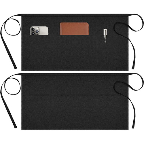 Amazon Cross-border Service Apron Black Waterproof Stain-proof Restaurant Hotel Kitchen Work Half Apron