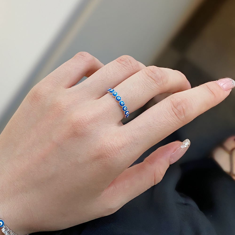 Fashion Devilu0027S Eye Sterling Silver Epoxy Rings