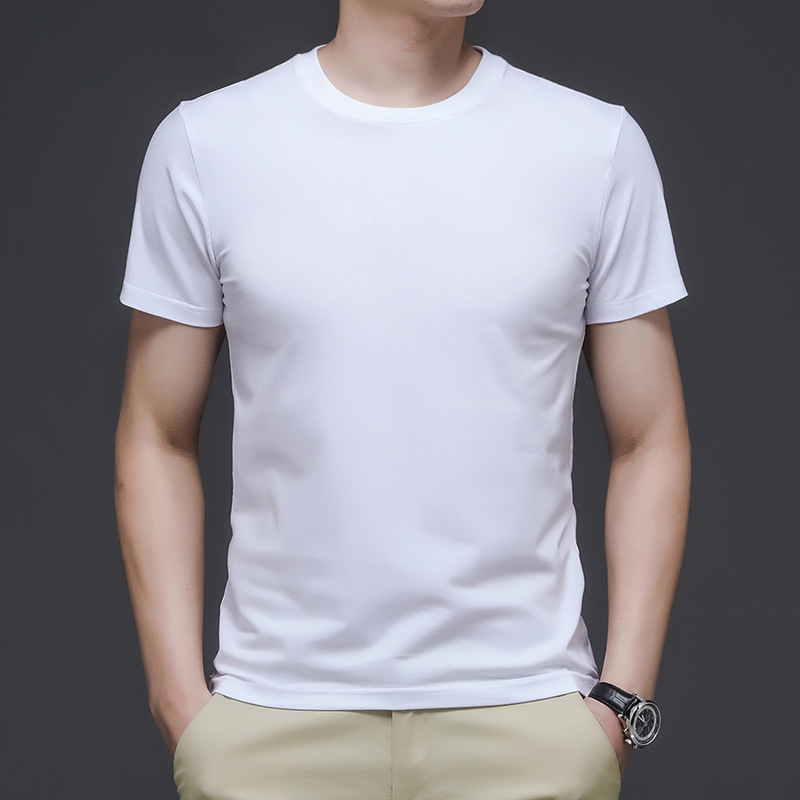 2026 Summer Casual Pure Cotton T-Shirt Men's Short-Sleeved Round Neck Thin Top Solid Color Young and Middle-Aged Men's T-Shirt Wholesale 2026 Summer Casual Pure Cotton T-Shirt Men's Short-Sleeved Round Neck Thin Top Solid Color Young and Middle-Aged Men's T-Shirt Wholesale