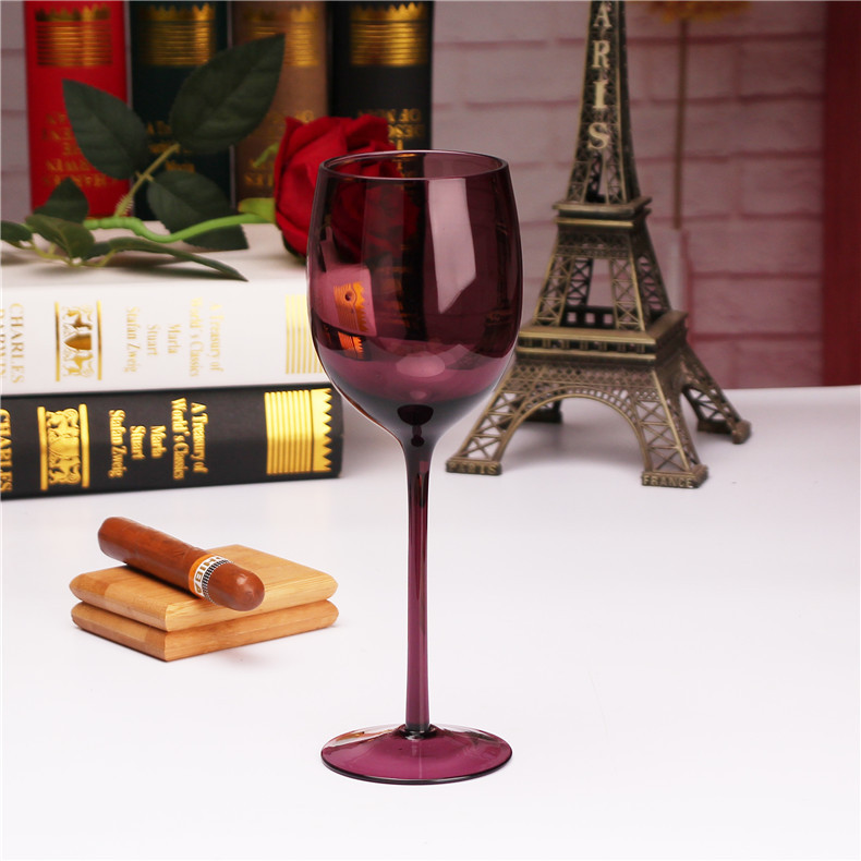 인공 블로우 380ml 레드 투명 크리스탈 유리 와인 유리 보르도 고블릿