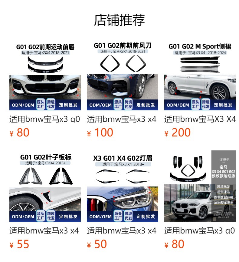 Suitable for Bmw X3 X4 G01 G02 2018-2021 Early Model Single-Line and Double-Line Front Grille Modification