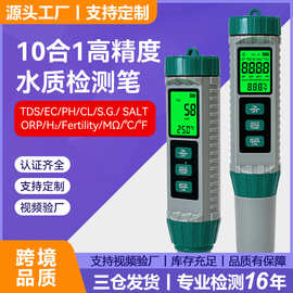 10合1水质检测笔/S.G./SALT/orp/H2/Fertility/MΩ/°C水质检测仪