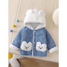 W 63757 Winter Kids Bear Denim Jacket ��ͯţ������ ����
