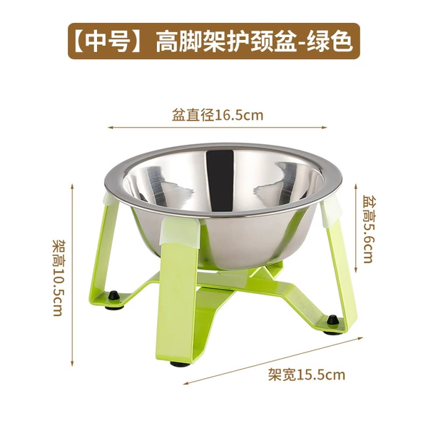【Medium】Tall stand food bowl-green