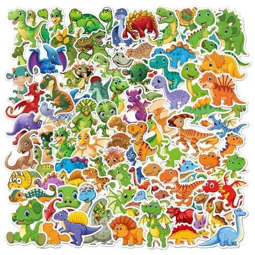 Dinosaur stickers 100 children's graffiti stickers personalized cartoon suitcase computer waterproof dinosaur stickers