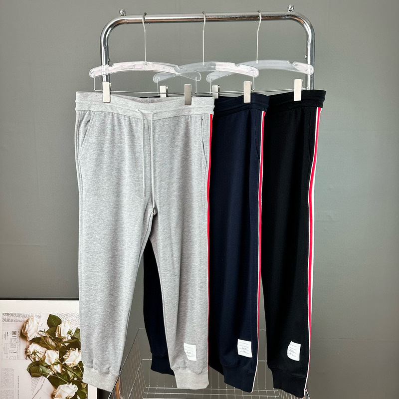 Tb Spring & Fall New Style Side Webbing Three-Color Stripess for Men and Women Couples Cinch Leggings Sweatpants Casual Loose Sports Pants