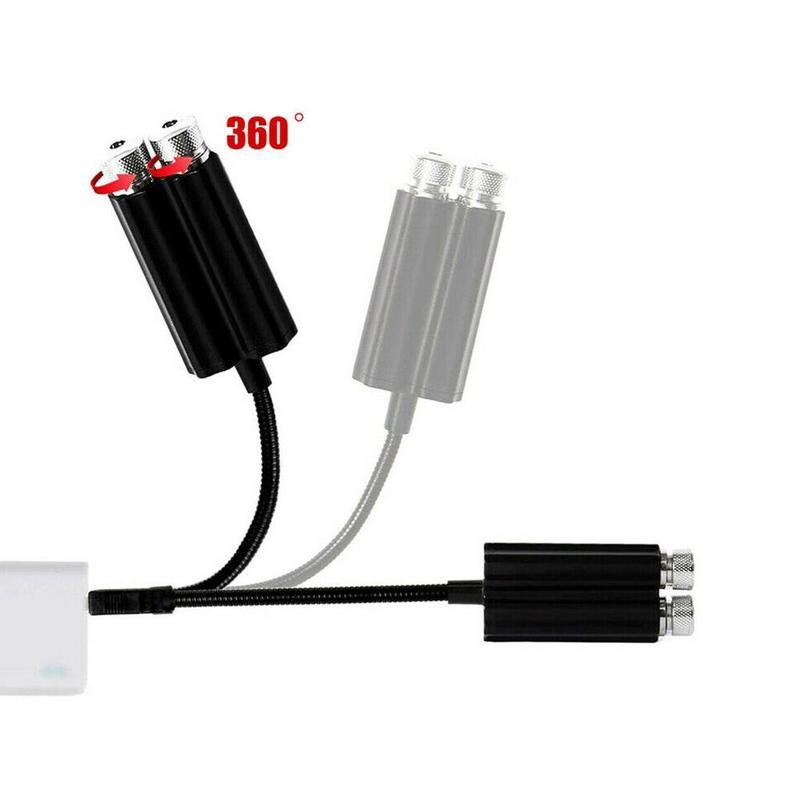 Nueva lámpara de gas de dos colores coche USB luz estrellada giratoria romántica cielo estrellado lámpara de proyección niños mesita de noche luz nocturna