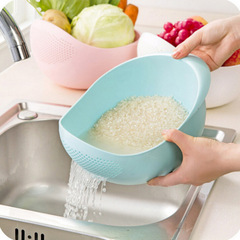 Colorful thickened rice basket, plastic drain basket, rice washing sieve, kitchen multi-purpose rice basket