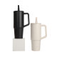 Cross-border Amazon Simple 30oz Double Layer Ice Cup Vacuum Insulation Leak-proof Folding Suction Nozzle Car Cup with Handle