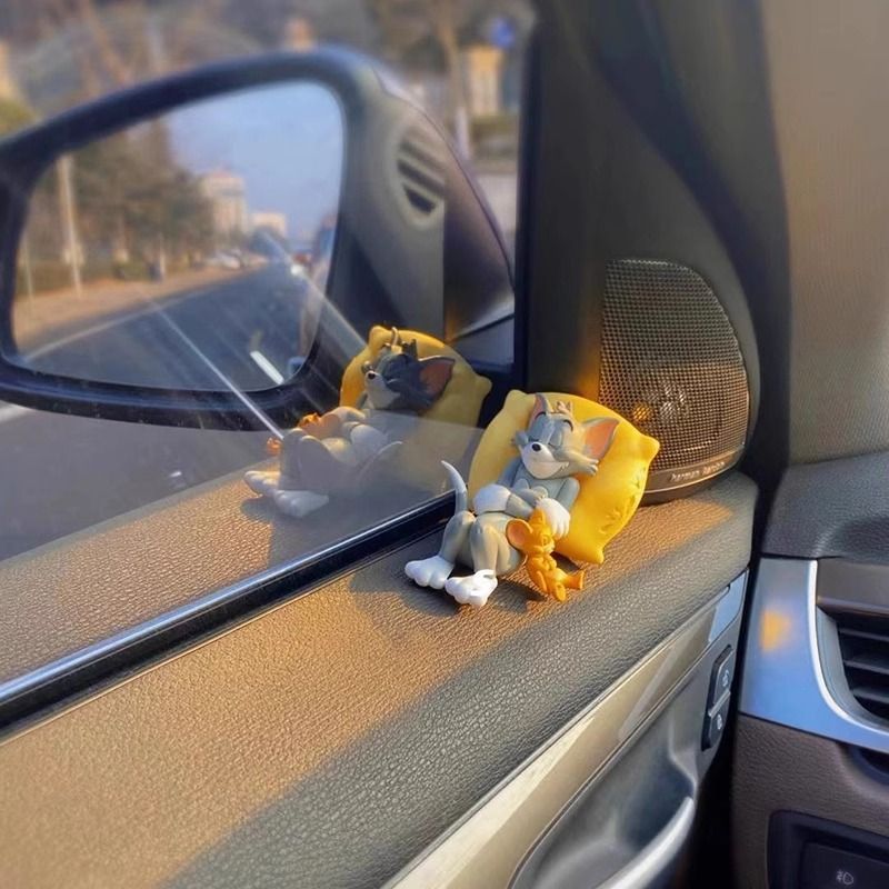 猫和老鼠汽车摆件装饰可爱汤姆杰瑞卡通手办小玩偶摆件女车内饰品|undefined