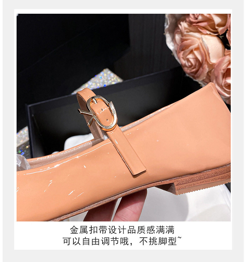 Giày cao gót nữ mũi nhọn quai ngang da mềm gót thấp 1–3 cm — Màu hồng nude, Màu đen chi tiết 13