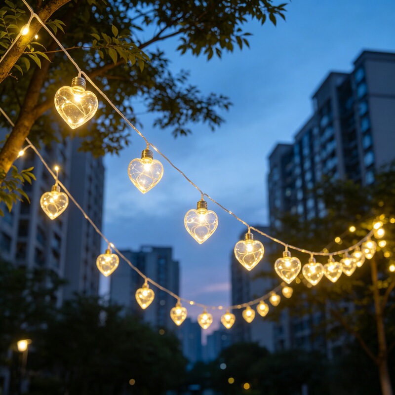 Factory Direct Sales Solar-Powered Transparent Heart-Shaped String Lights for Outdoor Camping, Waterproof Garden Holiday Decoration Lights Factory Direct Sales Solar-Powered Transparent Heart-Shaped String Lights for Outdoor Camping, Waterproof Garden Holiday Decoration Lights