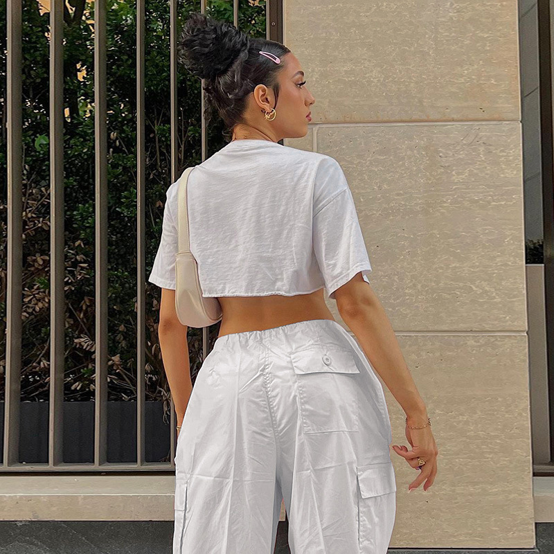 2022 europeo y americano nueva calle overoles sueltos otoño moda casual pantalones de cintura baja más tamaño adelgazante pantalones atados al tobillo image 5