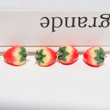 食玩立体可爱草莓仿真水果树脂材料 DIY手机链耳饰项链香包挂件