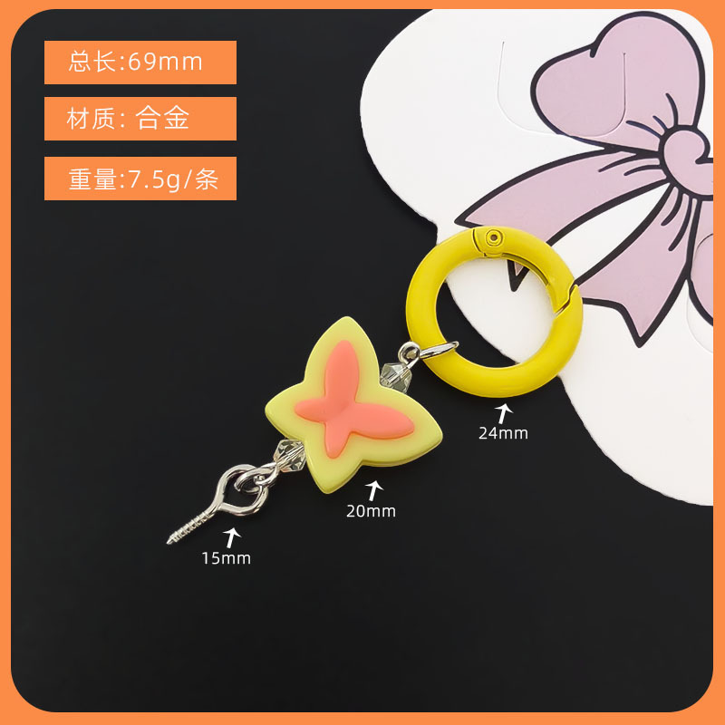 新しい蝶アクリルペンダントキャンディーカラーイヤホンバッグペンダントアクセサリーバッグペンダント小物アクセサリー|undefined